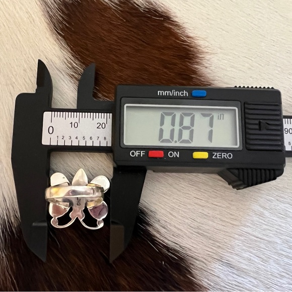 ❤️ Kingman Turquoise Statement Sterling Navajo Butterfly Bee Size 6 Ring 6 Grams - Picture 15 of 17